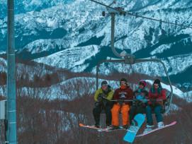 Skier enjoying Japan's winter. Skier enjoying Japan's winter.
