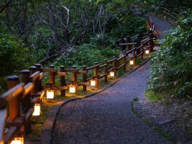 Lantern-lit path. Image by Justin Zhu on Unsplash.