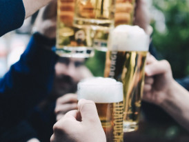 Drink traditional beer at Oktoberfest Berlin