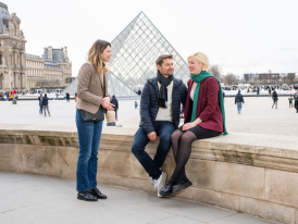Tourists enjoying Paris