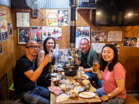 Travelers discovering the best places to eat with an ex