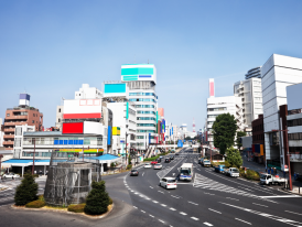 Busy City center of Mito 