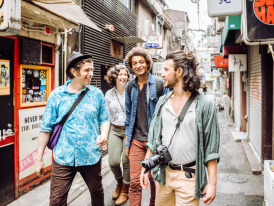 Group of people in Tokyo with a private tour guide