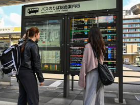 Tourists planning their travel time