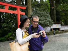 Tourists at Fushimi Inari Shrine