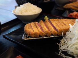 Gyukatsu is a breaded beef cutlet that is quickly deep-