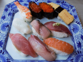 Sushi at Toyosu Fish Market, Tokyo
