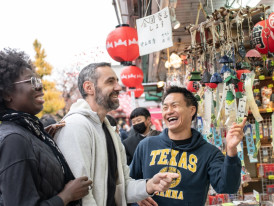 Local host exploring Tokyo with visitors during a cherr