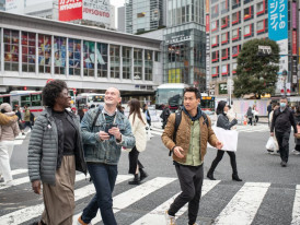 The bustling Shibuya Crossing and Hachiko statue
