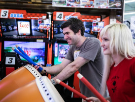 A  mini arcade haven filled with anime-themed games
