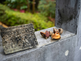 Small offerings left at the Nue tomb. Image by Kouji Tsuru from Unsplash