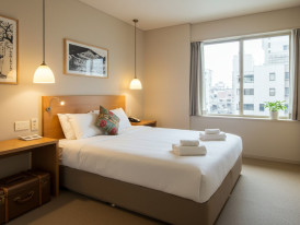Cozy budget hotel room in Osaka