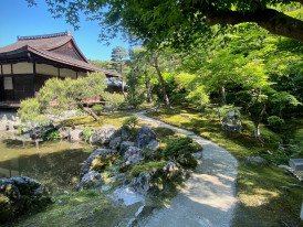 A serene Kyoto temple complex with traditional wooden architecture surrounded by carefully maintained gardens and stone pathways. Image by Don Ricardo on Unsplash.