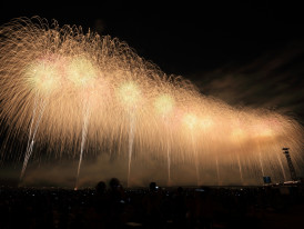 Massive fireworks display lighting up the night sky Photo by kazuend on Unsplash