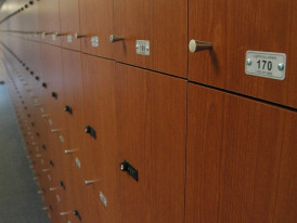 Capsule hotel locker area with minimalist design photo by  JRoberts_ColemanFH Pixabay