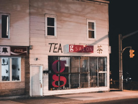 Quiet street with tea house in Sakai photo by Erik Mclean Pexels