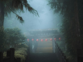 Early morning mist around Kinkaku-ji Temple with few visitors visible Photo by Johnny Ho on Unsplash