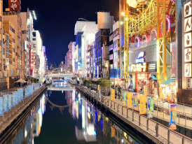 Traveler taking a tour of Den Den Town