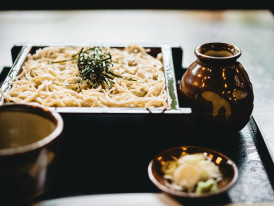 Picture of noodles and tea being served. Photo by Masaaki Komori on Unsplash