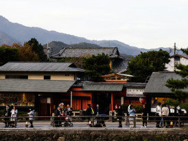Local residents cycling through a traditional neighborhood with temple roofs visible in the background Photo by Cici Hung on Unsplash