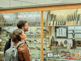 Japanese knives on sale in Osaka Kitchen Street