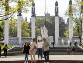 City Unscripted host and guests walking in Chapultepec Park
