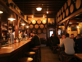 Traditional Amsterdam brown café interior