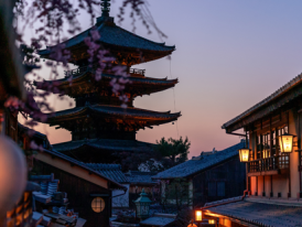 Five-Storied Pagoda at Twilight in Kyoto