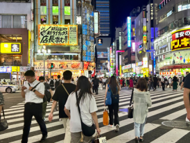 People late at night in the streets of Shinjuku