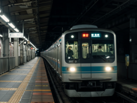 Last train departing in Tokyo