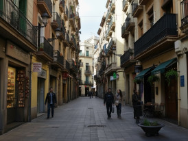 Carrer Major de Sarrià with local shops