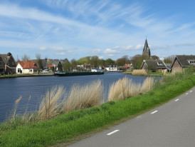 Scenic Amstel River cycling route with countryside