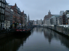 Early-morning canal reflections