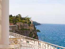 Cetrella terrace above Capri with beautiful mountain and sea views