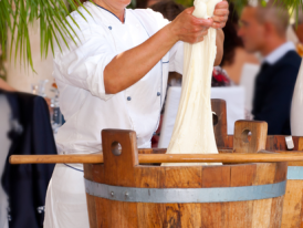 The process of making fresh mozzarella