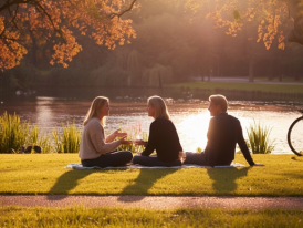 Vondelpark at sunset