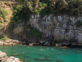 People swimming at Bagni Regina Giovanna