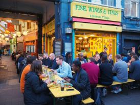 Fish, Wings & Tings Caribbean Restaurant in Brixton Village