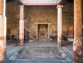 The historic Villa San Marco courtyard with natural light streaming in