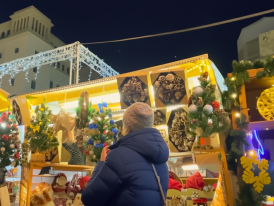 The Fira de Santa Llúcia Christmas market by the Barcelona Cathedral