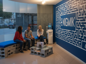 Enigmik Escape Room with people waiting for the experience to start