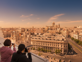 Madrid observation deck panoramic view over rooftops