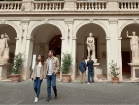 Quiet Renaissance courtyard at Palazzo Altemps