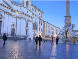 Blue hour at Piazza Navona with Bernini’s Fontana dei Quattro Fiumi