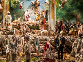 Evening presepe scene in Rome