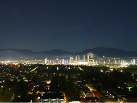 Vancouver cityscape from Burnaby Mountain at night