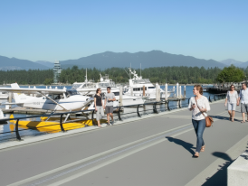 Seaplanes and towers at Coal Harbour waterfront