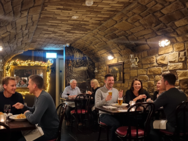 Tourists enjoying The Blind Pig