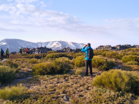 Hikers exploring the stunning Sierra de Guadarrama mountain peaks