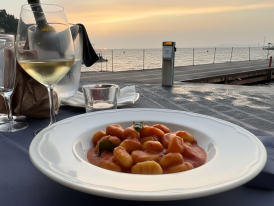 Gnocchi alla sorrentina served with a sea view